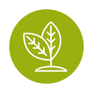 plant leaves nature alternative sustainable energy block line style icon
