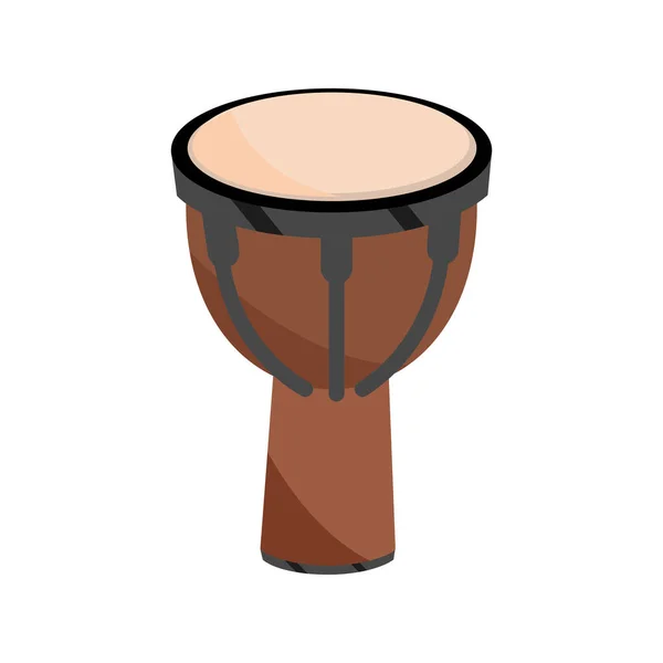 Djembe africano percusión instrumento musical icono aislado — Archivo Imágenes Vectoriales