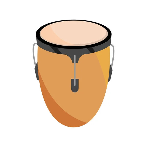 Percusión de tambor conga instrumento musical icono aislado — Vector de stock