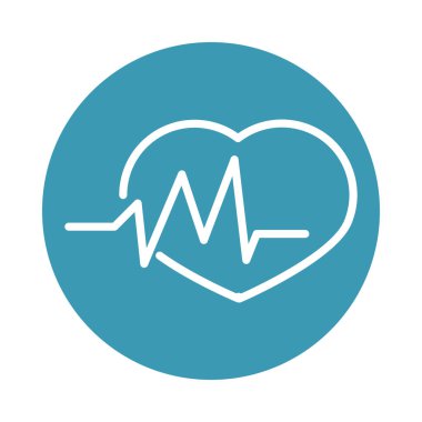 virus covid 19 pandemic heartbeat cardiology block line style icon