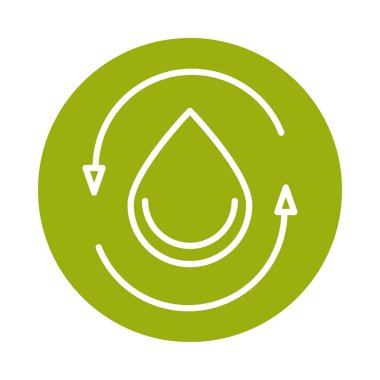 su damlası döngüsü alternatif sürdürülebilir enerji bloğu çizgi simgesi