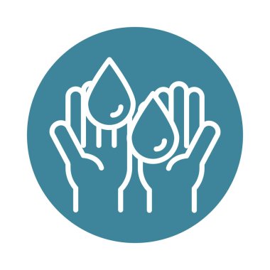 Virüs covid 19 pandemik el yıkama bakım bloğu çizgi simgesi