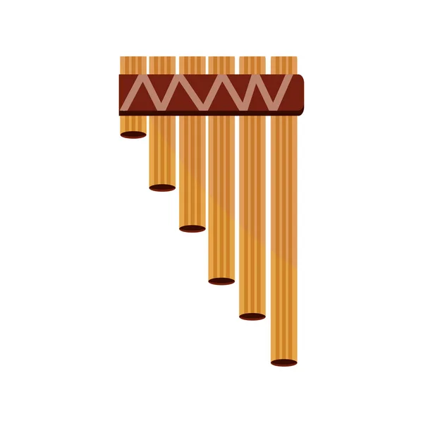 Flûte de bambou instrument de musique isolé icône — Image vectorielle