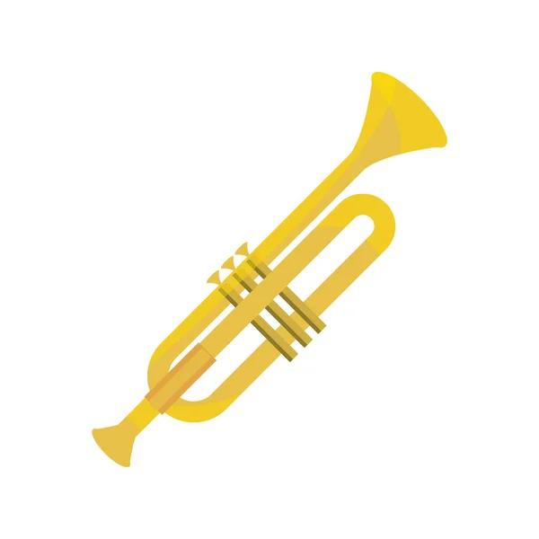 Trompete sopro instrumento musical ícone isolado —  Vetores de Stock