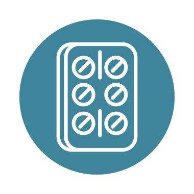 Virüs covid 19 salgın için ağrı kesici haplar çizgi biçimi simgesi