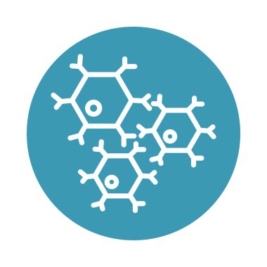 Virüs covid 19 salgın yapısı atom ve moleküler blok çizgi simgesi
