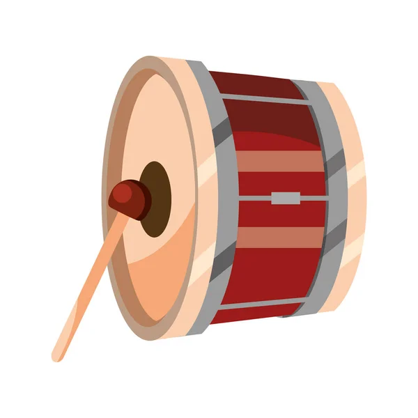 Basse batterie percussion instrument de musique isolé icône — Image vectorielle