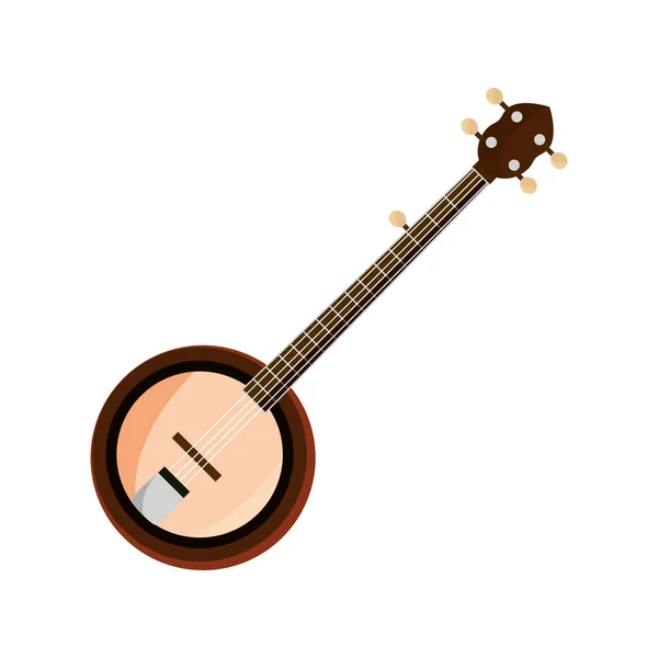 Banjo string musical instrument isolated icon — Stock Vector
