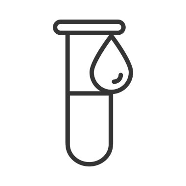 Virüs covid 19 salgın laboratuvar test tüpü örnek çizgi simgesi