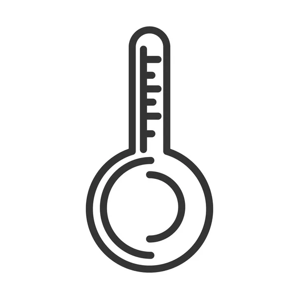 Vírus kovid 19 pandémiás meleg hőmérséklet hőmérő vonal stílus ikon — Stock Vector