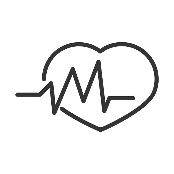 Virus covid 19 pandemia latidos del corazón línea de cardiología icono de estilo — Vector de stock