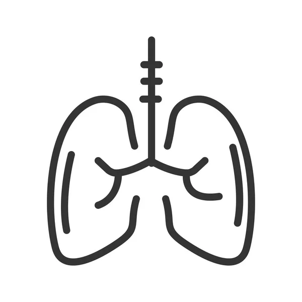 Virus covid 19 pandemia condizione respiratoria polmoni linea stile icona — Vettoriale Stock