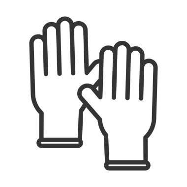 Virüs covid 19 pandemik koruyucu tıbbi eldiven çizgisi tarzı simge