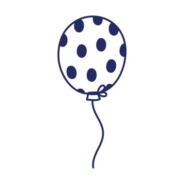 Mutlu yıllar balon süsleme partisi izole edilmiş ikon çizgisi tarzı