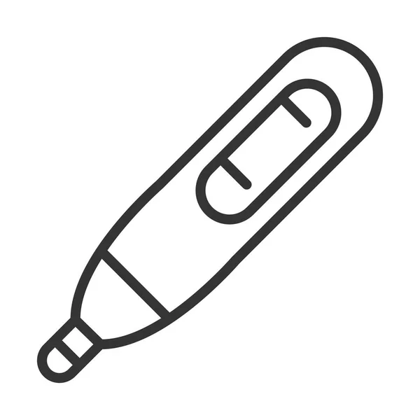 Вирусный ковид 19 пандемический электронный термометр инструмент стиль линии — стоковый вектор