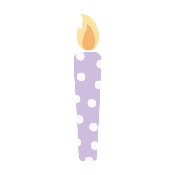 Feliz aniversário vela decoração celebração festivo ícone isolado —  Vetores de Stock