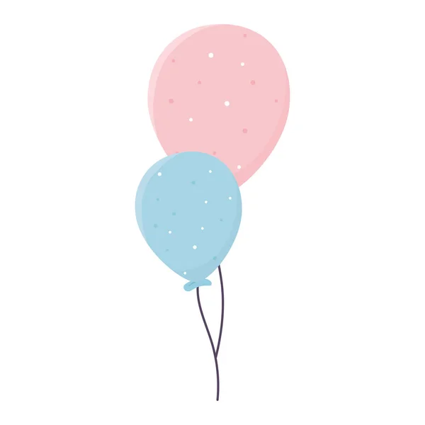 Gelukkige verjaardag ballonnen decoratie icoon — Stockvector