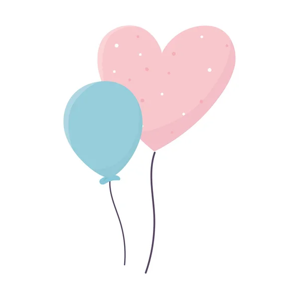 Mutlu yıllar balonlar dekorasyon kutlaması ikonu — Stok Vektör