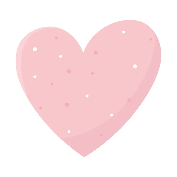 Romantic dotted heart love passion feeeling isolated icon — Stock Vector