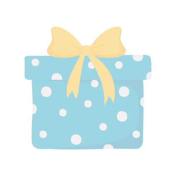 Felice compleanno punteggiato regalo scatola nastro decorazione celebrazione isolato icona — Vettoriale Stock