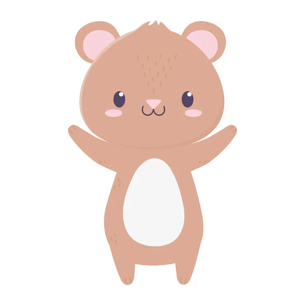 Bonito urso animal cartoon isolado ícone — Vetor de Stock