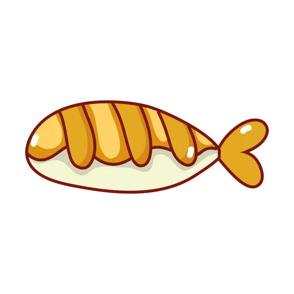 Sushi japonés arroz pescado comida, suhsi y rollos — Vector de stock