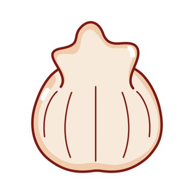 Çin mantısı Japon menüsü karikatürü izole edilmiş ikon.