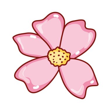 Sakura çiçek dekorasyonu Japon sembolü izole edilmiş ikon