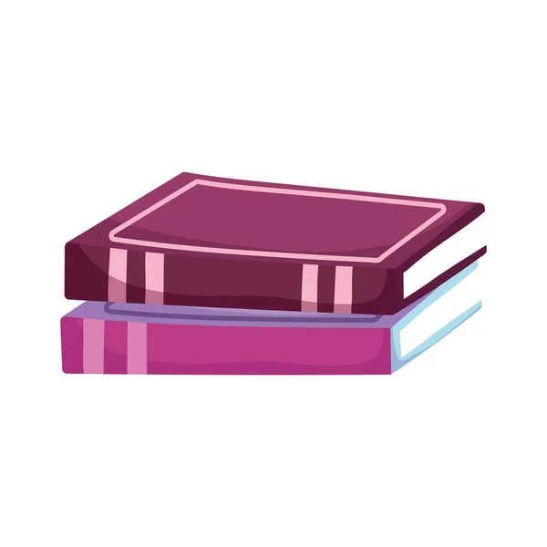Stacked books literature read learn isolated icon — Stock Vector