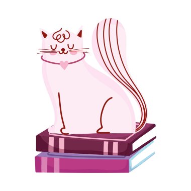 Kedi kitap yığını, kitap günü.