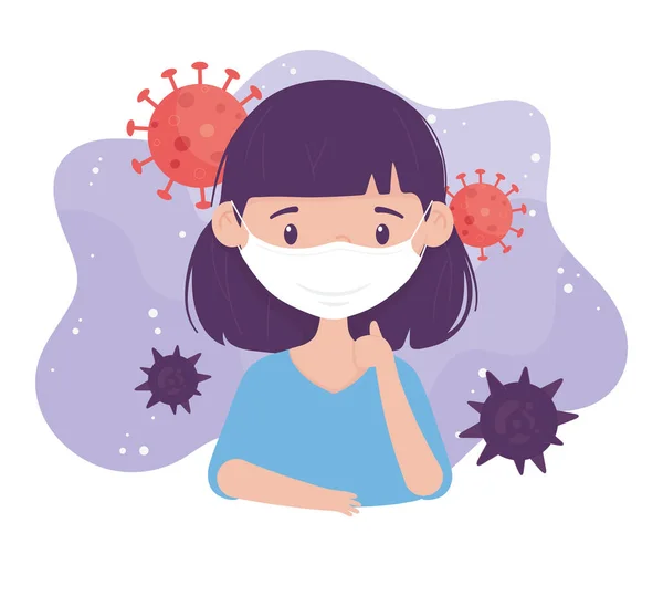 Вірус ковадла 19 профілактика носіння захисної медичної маски — стоковий вектор