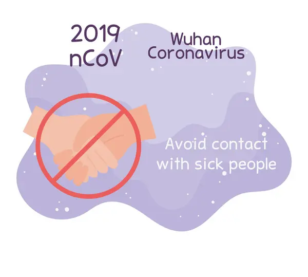 Virus covid 19 prevención evitar el contacto con personas enfermas — Archivo Imágenes Vectoriales