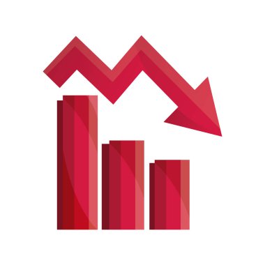 Finansal grafik ticari borsa çöküşü izole simgesi