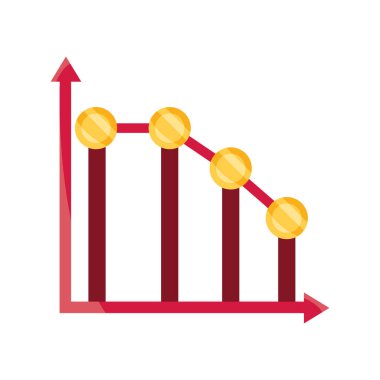 Arrow para borsasının izole edilmiş simgesini grafiğe yaz