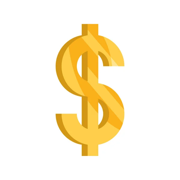 Dollár pénz szimbólum tőzsdei összeomlás elszigetelt ikon — Stock Vector