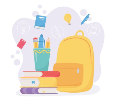 Eğitim çevrimiçi yığın kitaplar ve kırtasiye malzemeleri