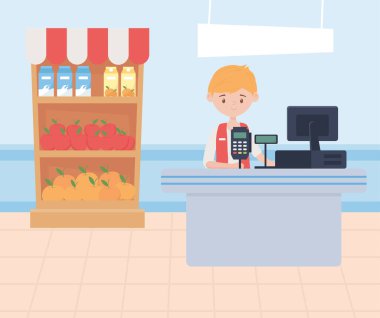 Erkek veznedar süpermarketten aşırı yiyecek alımı