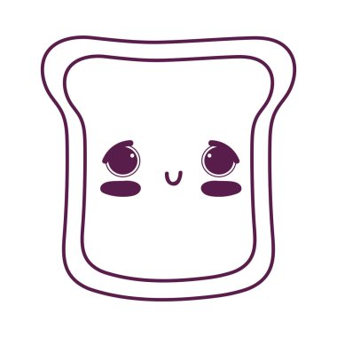 Tatlı yemek tatlı tatlı tatlı kawaii çizgi film izole tasarım tarzı