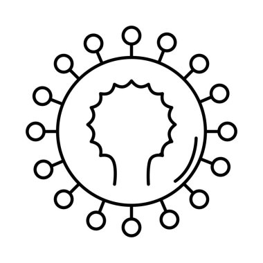 Virüs covid 19 salgın solunum hastalıkları çizgi simgesi