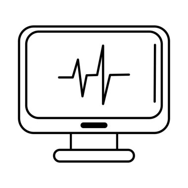 Virüs covid 19 salgın bilgisayar izleme çizgisi simgesi