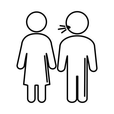 Virüs covid 19 salgını. Hastalıklı belirti çizgisi simgesi öksüren insanlar.