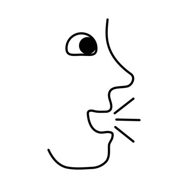 Virüs covid 19 salgın profilli kişi öksürük çizgisi biçimi simgesi