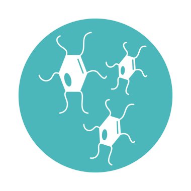 Virüs covid 19 salgın hastalık hücreleri risk bloğu biçim simgesi