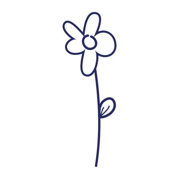 花茎花びら装飾漫画孤立アイコンデザインラインスタイル — ストックベクタ