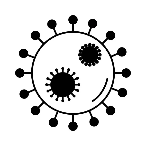 Virus covid 19 pandemic cell biohazard line style icon - Stok Vektor