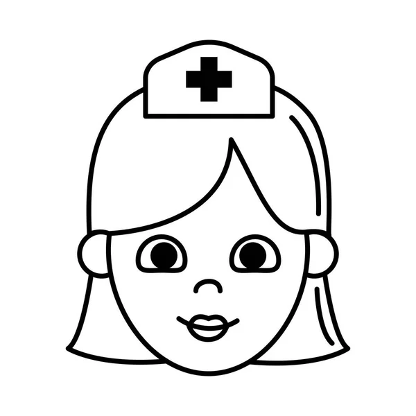 Virus covid 19 pandemic nurse medical staff line style icon — Stock Vector