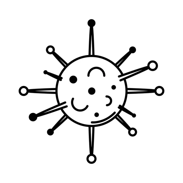 Covid 19 pandemic virus microbe ikon gaya sel - Stok Vektor
