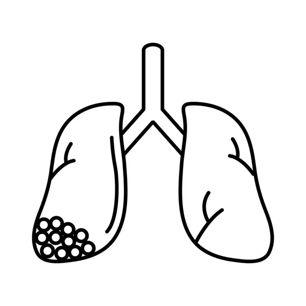 Virus covid 19 pandemia polmoni malattia umana linea stile icona — Vettoriale Stock