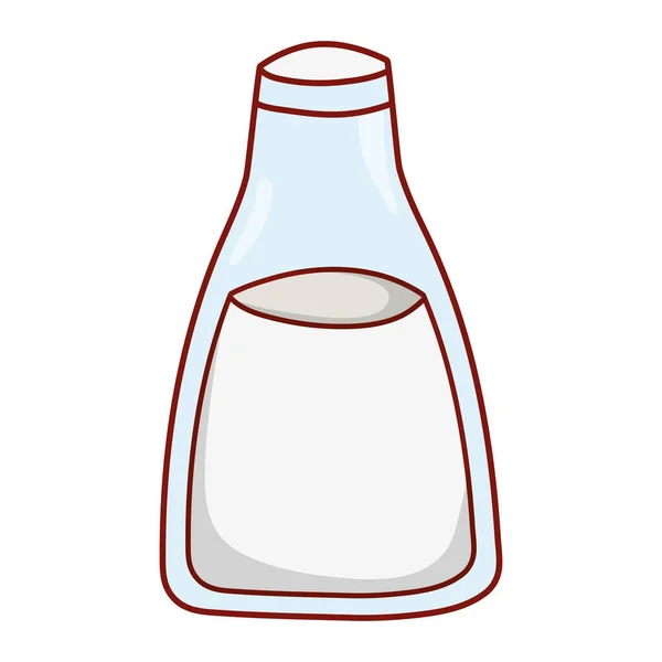 Frühstück Lebensmittel Milchflasche Karikatur isoliert Symbol — Stockvektor