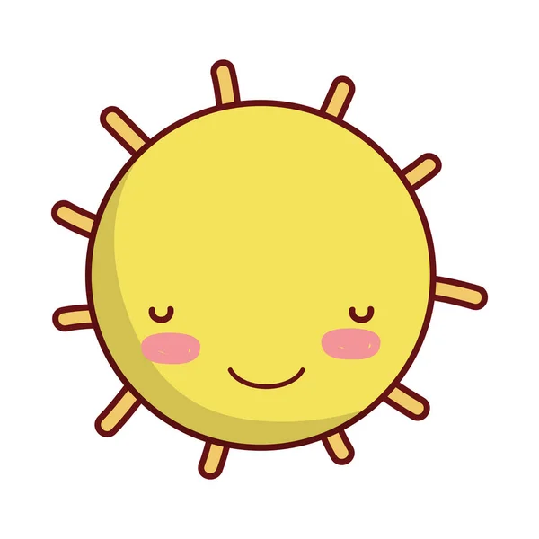 太阳夏季天气漫画孤立图标设计 — 图库矢量图片